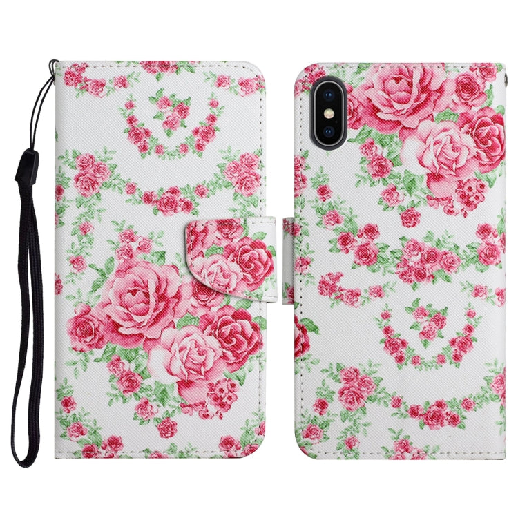 Painted Pattern Horizontal Flip Leather Case with Holder & Card Slot & Wallet, For iPhone X / XS