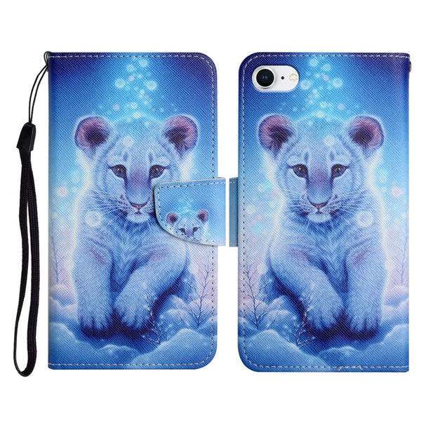 Painted Pattern Horizontal Flip Leather Case with Holder & Card Slot & Wallet, For iPhone SE 2022 / SE 2020 / 8 / 7