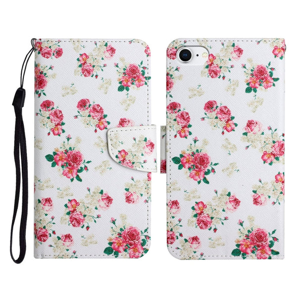 Painted Pattern Horizontal Flip Leather Case with Holder & Card Slot & Wallet, For iPhone SE 2022 / SE 2020 / 8 / 7