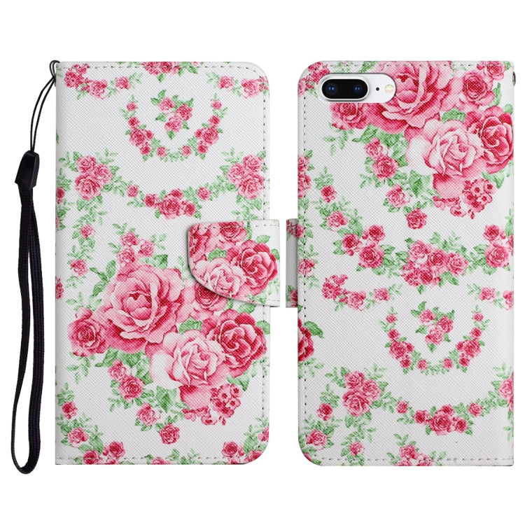 Painted Pattern Horizontal Flip Leather Case with Holder & Card Slot & Wallet, For iPhone 8 Plus & 7 Plus