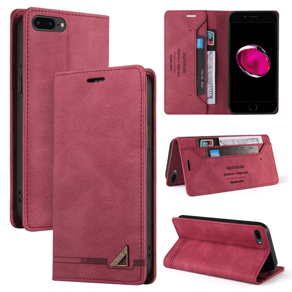 Skin Feel Anti-theft Brush Horizontal Flip Leather Case with Holder & Card Slots & Wallet, For iPhone X / XS, For iPhone SE 2022 / SE 2020 / 8 / 7, For iPhone 8 Plus & 7 Plus