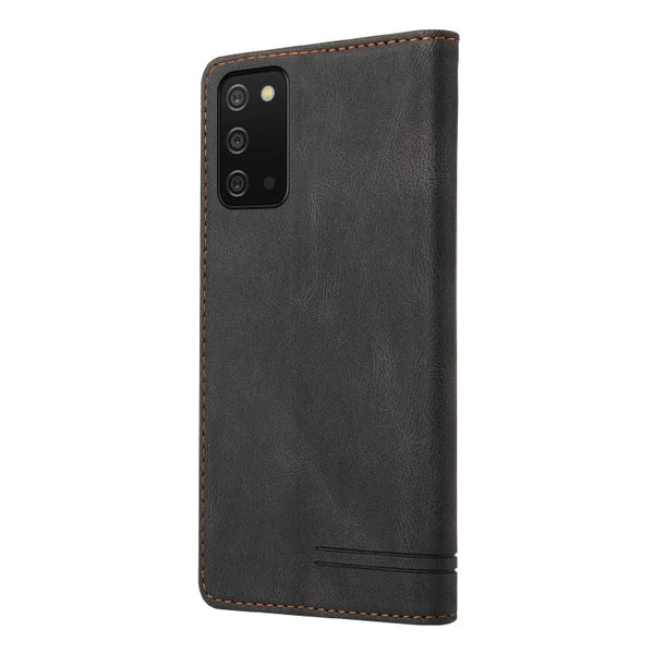 For Samsung Galaxy A03s 166mm Skin Feel Anti-theft Brush Horizontal Flip Leather Case with Holder & Card Slots & Wallet(Brown)