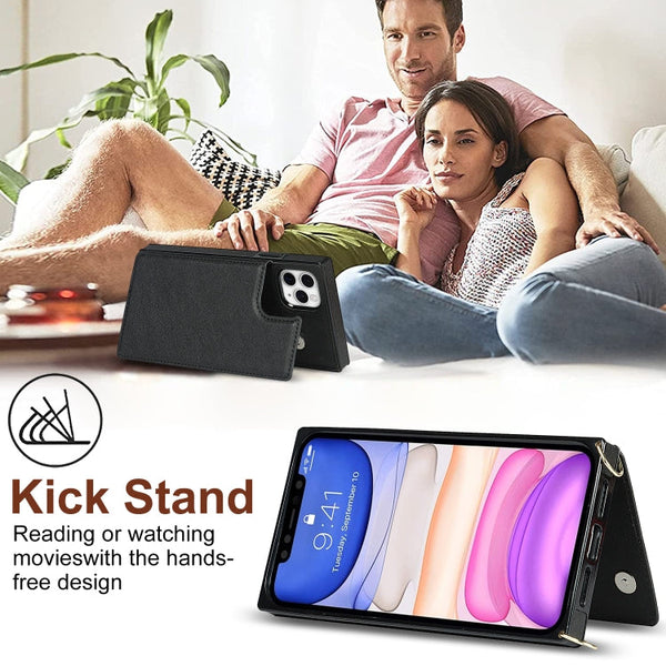 Cross-body Square Double Buckle Flip Card Bag TPU+PU Case with Card Slots & Wallet & Photo & Strap, For iPhone 11 Pro Max, For iPhone 12 mini, For iPhone 12 / 12 Pro, For iPhone 12 Pro Max