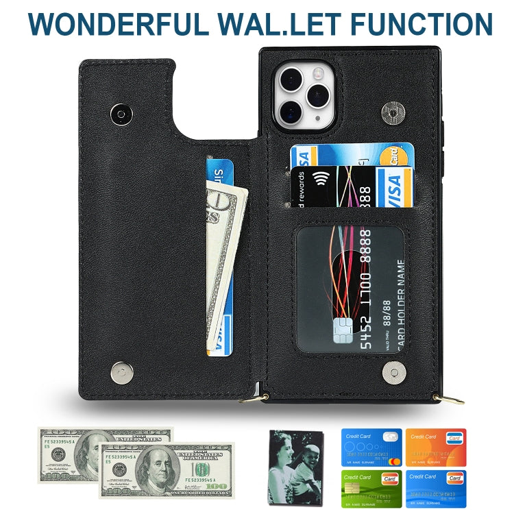 Cross-body Square Double Buckle Flip Card Bag TPU+PU Case with Card Slots & Wallet & Photo & Strap, For iPhone 11 Pro Max, For iPhone 12 mini, For iPhone 12 / 12 Pro, For iPhone 12 Pro Max