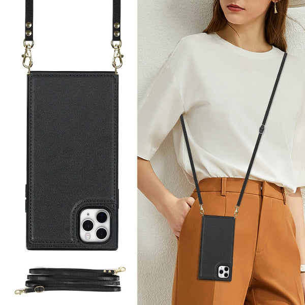 Cross-body Square Double Buckle Flip Card Bag TPU+PU Case with Card Slots & Wallet & Photo & Strap, For iPhone 11 Pro Max, For iPhone 12 mini, For iPhone 12 / 12 Pro, For iPhone 12 Pro Max