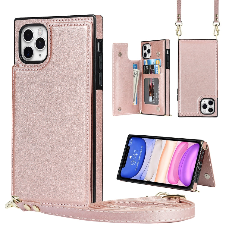 Cross-body Square Double Buckle Flip Card Bag TPU+PU Case with Card Slots & Wallet & Photo & Strap, For iPhone 11 Pro Max, For iPhone 12 mini, For iPhone 12 / 12 Pro, For iPhone 12 Pro Max