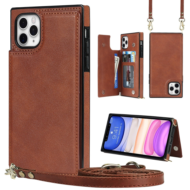 Cross-body Square Double Buckle Flip Card Bag TPU+PU Case with Card Slots & Wallet & Photo & Strap, For iPhone 11 Pro Max, For iPhone 12 mini, For iPhone 12 / 12 Pro, For iPhone 12 Pro Max