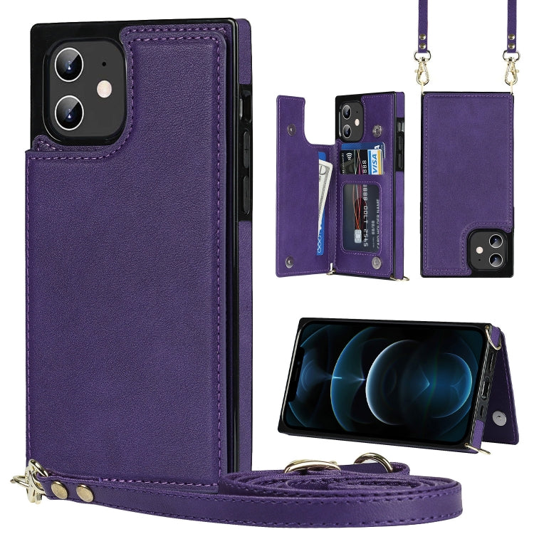 Cross-body Square Double Buckle Flip Card Bag TPU+PU Case with Card Slots & Wallet & Photo & Strap, For iPhone 11 Pro Max, For iPhone 12 mini, For iPhone 12 / 12 Pro, For iPhone 12 Pro Max