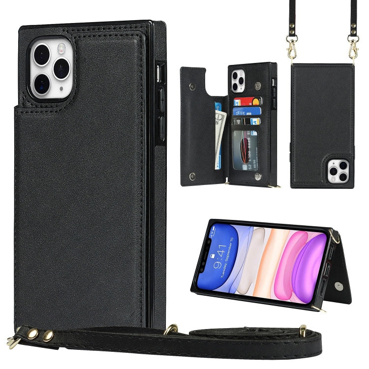 Cross-body Square Double Buckle Flip Card Bag TPU+PU Case with Card Slots & Wallet & Photo & Strap, For iPhone 11 Pro Max, For iPhone 12 mini, For iPhone 12 / 12 Pro, For iPhone 12 Pro Max