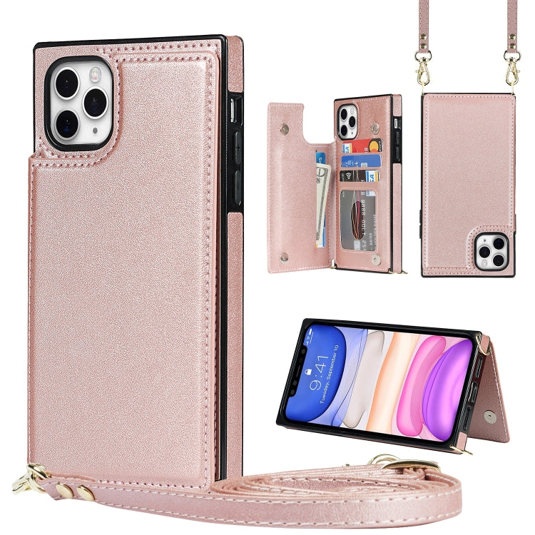 Cross-body Square Double Buckle Flip Card Bag TPU+PU Case with Card Slots & Wallet & Photo & Strap, For iPhone 11 Pro Max, For iPhone 12 mini, For iPhone 12 / 12 Pro, For iPhone 12 Pro Max