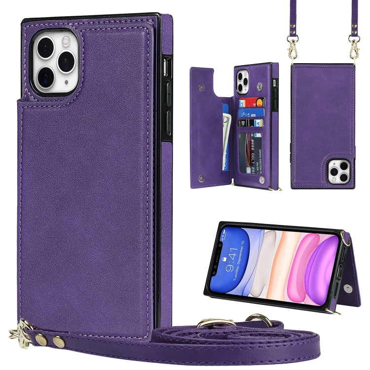 Cross-body Square Double Buckle Flip Card Bag TPU+PU Case with Card Slots & Wallet & Photo & Strap, For iPhone 11 Pro Max, For iPhone 12 mini, For iPhone 12 / 12 Pro, For iPhone 12 Pro Max