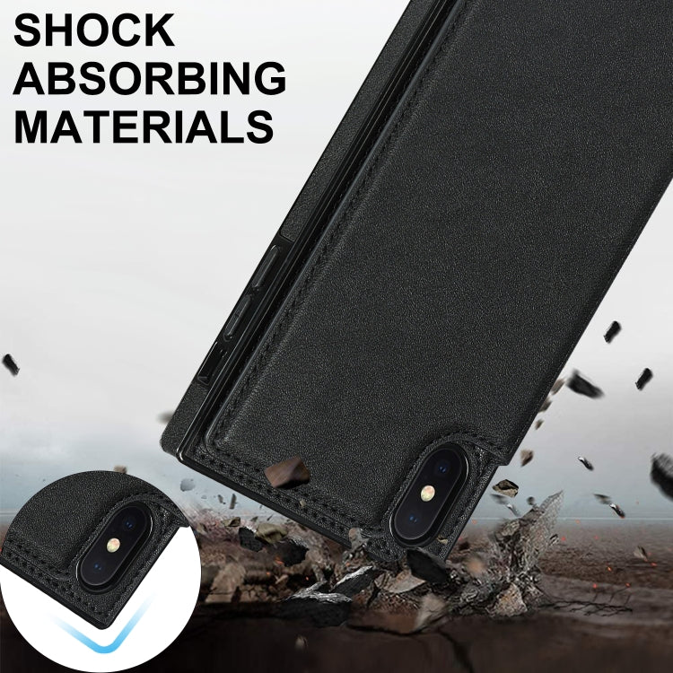 Cross-body Square Double Buckle Flip Card Bag TPU+PU Case with Card Slots & Wallet & Photo & Strap, For iPhone XS / X, For iPhone XS Max, For iPhone XR