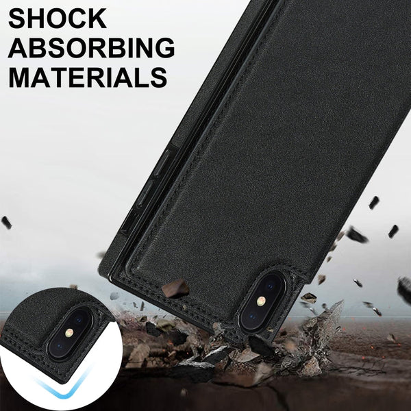 Cross-body Square Double Buckle Flip Card Bag TPU+PU Case with Card Slots & Wallet & Photo & Strap, For iPhone XS / X, For iPhone XS Max, For iPhone XR