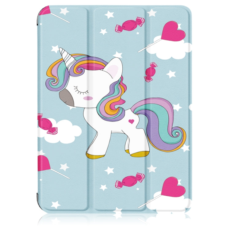 Painted Pattern TPU Horizontal Flip Leather Case with Three-folding Holder & Pen Slot & Sleep / Wake-up Function, For iPad mini 2024 / mini 6