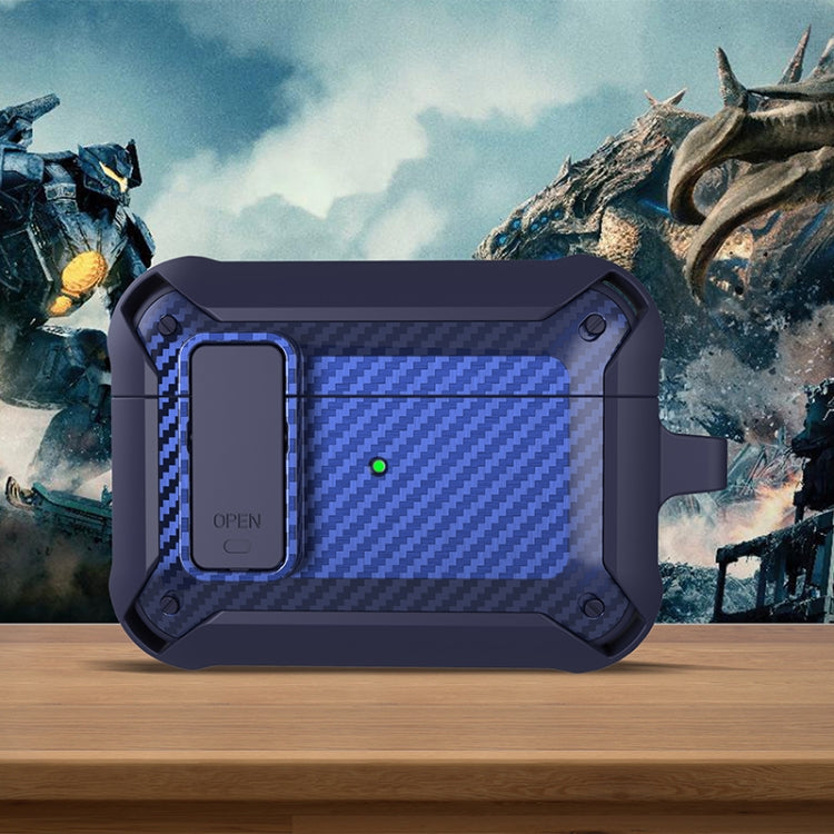 Wireless Earphones Shockproof Bumblebee Carbon Fiber Protective Case with Switch, For AirPods 1/2, For AirPods Pro