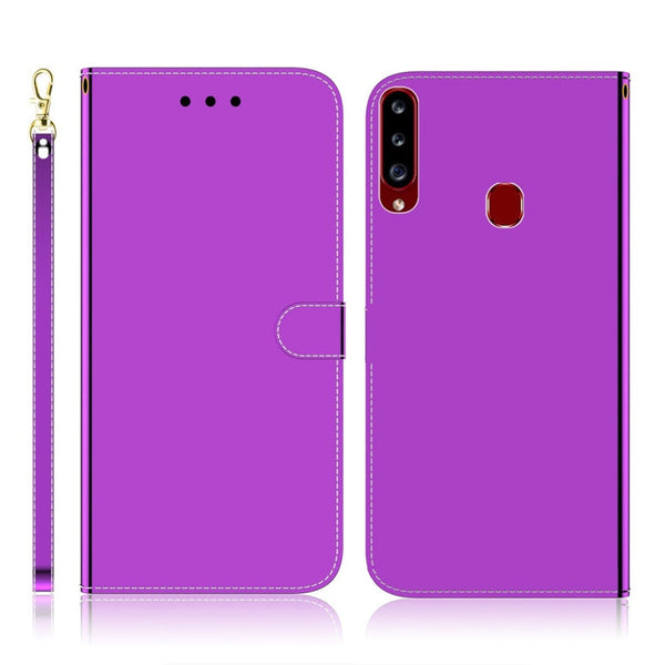 Imitated Mirror Surface Horizontal Flip Leather Case with Holder & Card Slots & Wallet & Lanyard, For iPhone 7 / 8, For Samsung Galaxy A20s, For Samsung Galaxy A20e, For Samsung Galaxy A20 / A30