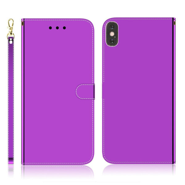 Imitated Mirror Surface Horizontal Flip Leather Case with Holder & Card Slots & Wallet & Lanyard, For Samsung Galaxy S8+, For iPhone XR, For Samsung Galaxy S9, For iPhone XS Max