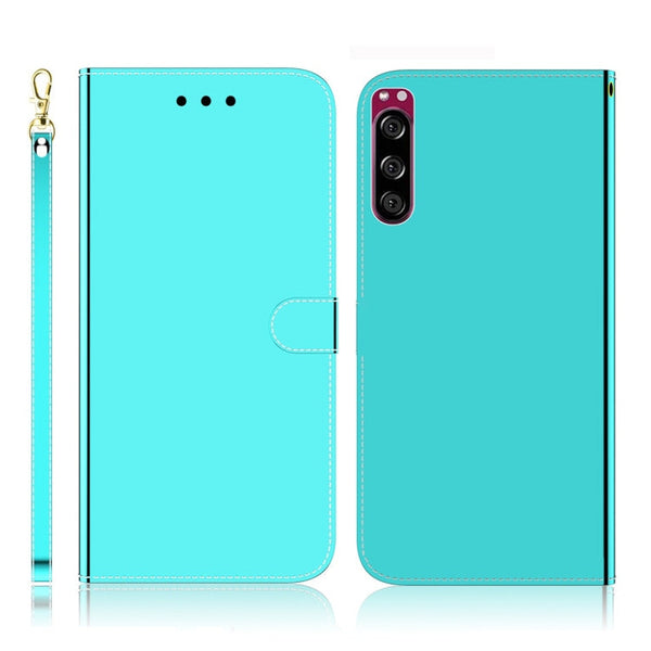 Imitated Mirror Surface Horizontal Flip Leather Case with Holder & Card Slots & Wallet & Lanyard, For Samsung Galaxy S10+, For Sony Xperia 5, For Sony Xperia 20, For Samsung Galaxy S10e