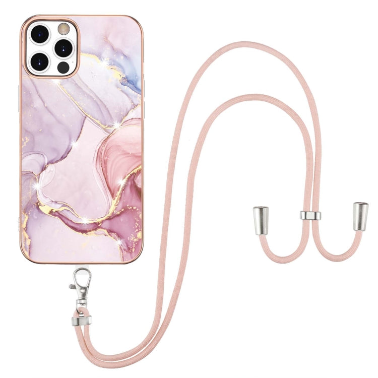 Electroplating Marble Pattern IMD TPU Shockproof Case with Neck Lanyard, For iPhone 12 / 12 Pro, For iPhone 12 Pro Max, For iPhone 11, For iPhone 11 Pro Max