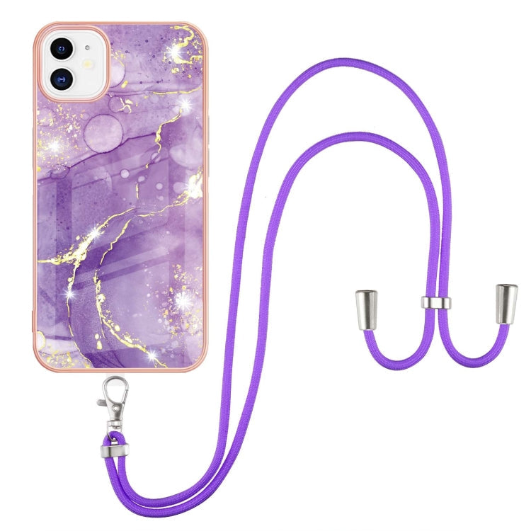 Electroplating Marble Pattern IMD TPU Shockproof Case with Neck Lanyard, For iPhone 12 / 12 Pro, For iPhone 12 Pro Max, For iPhone 11, For iPhone 11 Pro Max