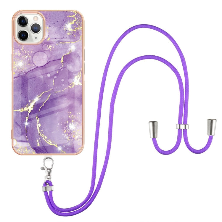 Electroplating Marble Pattern IMD TPU Shockproof Case with Neck Lanyard, For iPhone 12 / 12 Pro, For iPhone 12 Pro Max, For iPhone 11, For iPhone 11 Pro Max