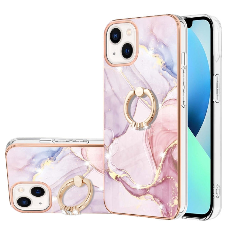 Electroplating Marble Pattern IMD TPU Shockproof Case with Ring Holder, For iPhone 13 mini, For iPhone 13, For iPhone 13 Pro, For iPhone 13 Pro Max
