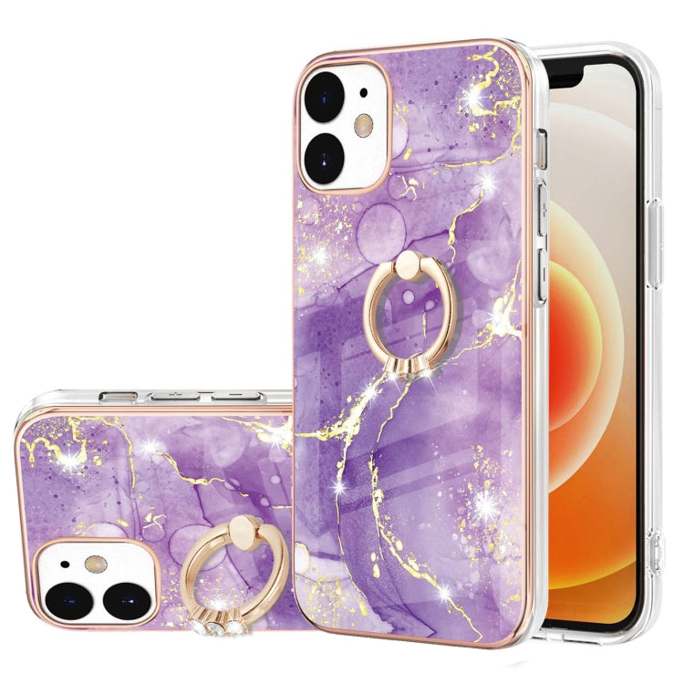 Electroplating Marble Pattern IMD TPU Shockproof Case with Ring Holder, For iPhone 12 / 12 Pro, For iPhone 12 Pro Max, For iPhone 11, For iPhone 11 Pro Max