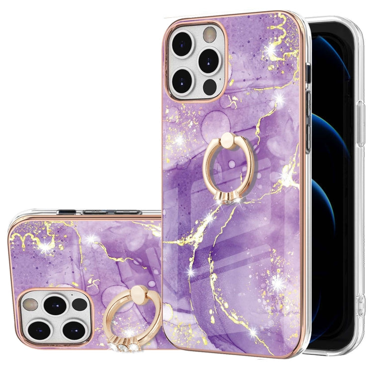 Electroplating Marble Pattern IMD TPU Shockproof Case with Ring Holder, For iPhone 12 / 12 Pro, For iPhone 12 Pro Max, For iPhone 11, For iPhone 11 Pro Max