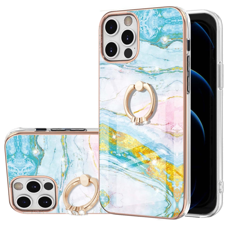 Electroplating Marble Pattern IMD TPU Shockproof Case with Ring Holder, For iPhone 12 / 12 Pro, For iPhone 12 Pro Max, For iPhone 11, For iPhone 11 Pro Max