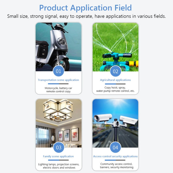 AK-K2000812 4-button Copy Style Electric Barrier Garage Door Battery Car Key Remote Controller, 315MHZ, 433MHZ