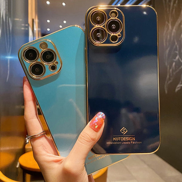 Electroplating Metal Frame Precise Hole TPU Protective Case, For iPhone 13 Pro