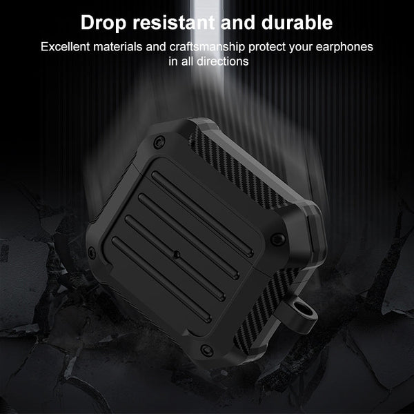 Wireless Earphones Shockproof Carbon Fiber Luggage TPU Protective Case, For AirPods 3