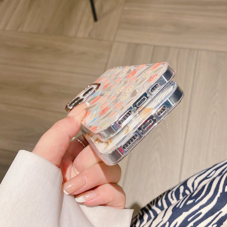 Glitter Powder Electroplating Flower Shockproof Phone Case, For iPhone 13, For iPhone 13 Pro, For iPhone 13 Pro Max