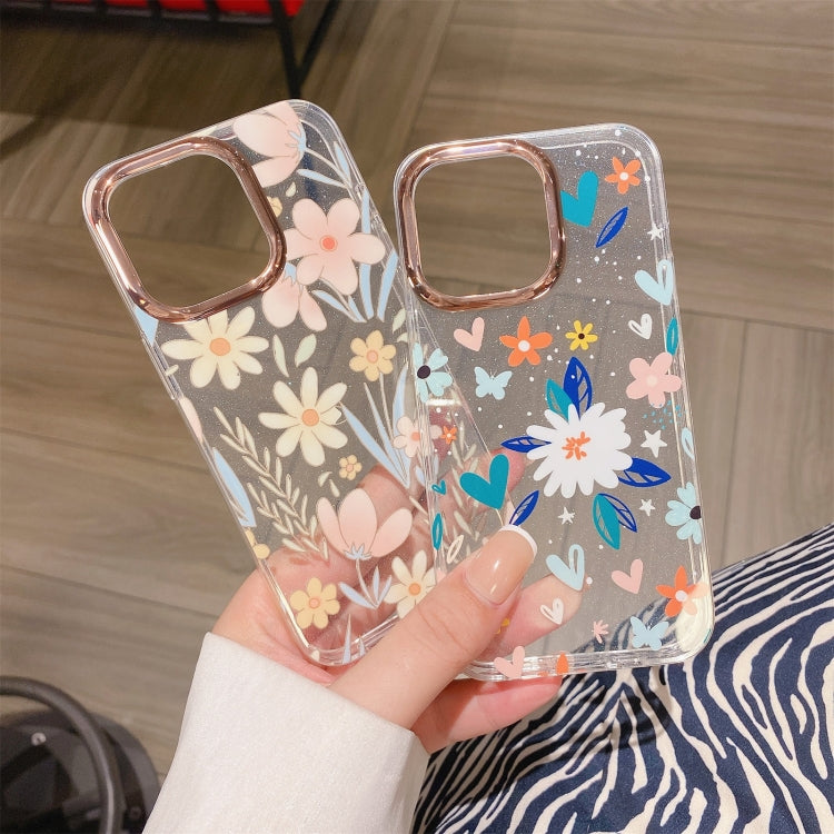 Glitter Powder Electroplating Flower Shockproof Phone Case, For iPhone 12 / 12 Pro, For iPhone 12 Pro Max, For iPhone 11