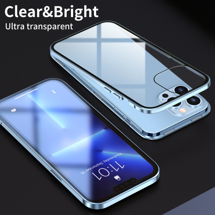 HD Magnetic Metal Frame Double-sided Tempered Glass Phone Case