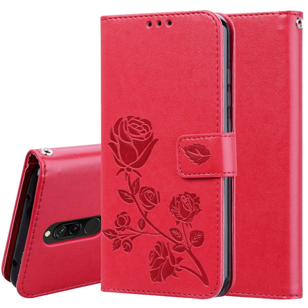 Rose Embossed Horizontal Flip PU Leather Case for Galaxy A10, with Holder & Card Slots & Wallet