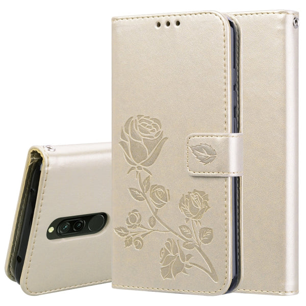 Rose Embossed Horizontal Flip PU Leather Case for Galaxy A10, with Holder & Card Slots & Wallet