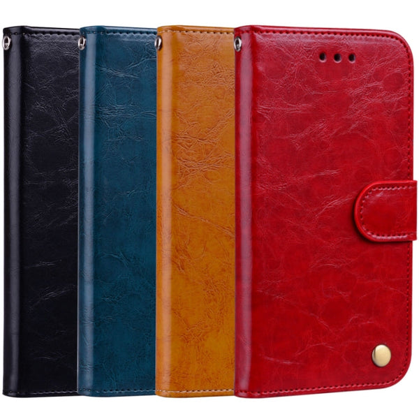 Business Style Oil Wax Texture Horizontal Flip Leather Case, with Holder & Card Slots & Wallet