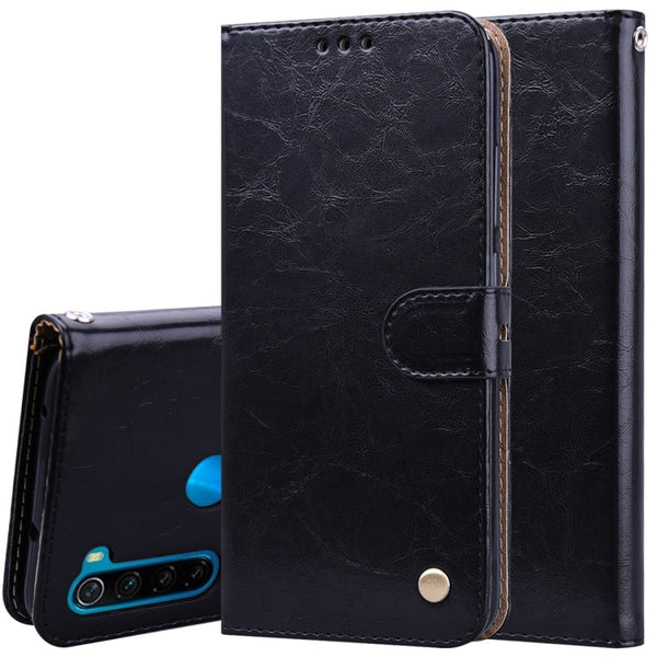 Business Style Oil Wax Texture Horizontal Flip Leather Case, with Holder & Card Slots & Wallet