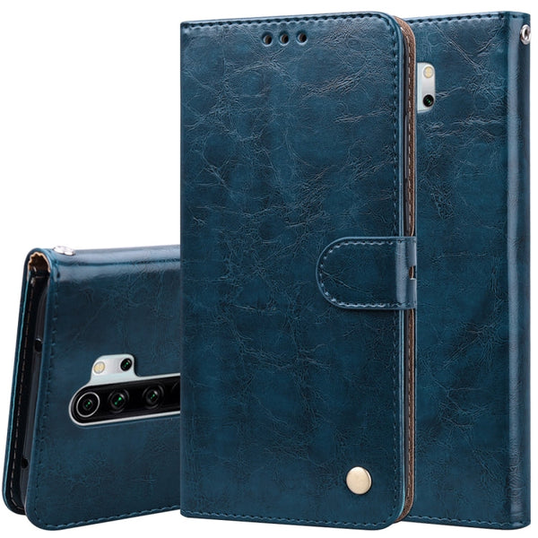 Business Style Oil Wax Texture Horizontal Flip Leather Case, with Holder & Card Slots & Wallet