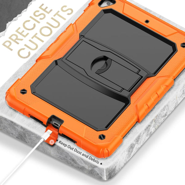 Shockproof Colorful Silicone + Black PC Tablet Protective Case with Holder & Shoulder Strap