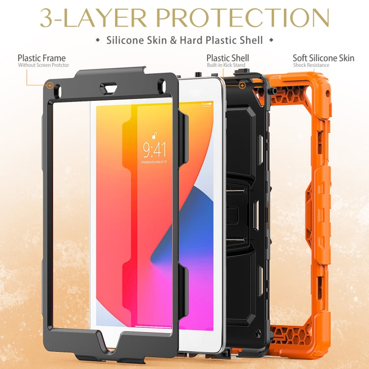 Shockproof Colorful Silicone + Black PC Tablet Protective Case with Holder & Shoulder Strap