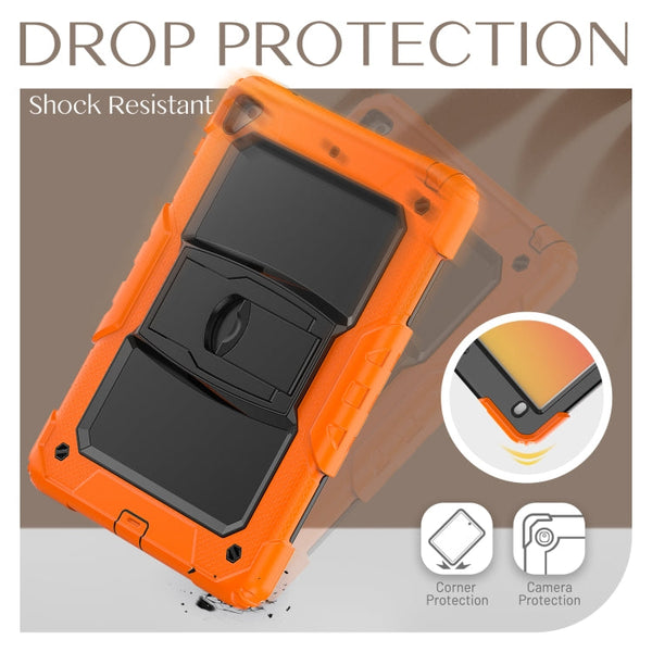 Shockproof Colorful Silicone + Black PC Tablet Protective Case with Holder & Shoulder Strap