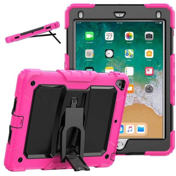 Shockproof Colorful Silicone + Black PC Tablet Protective Case with Holder & Shoulder Strap