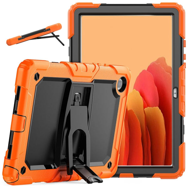 Shockproof Colorful Silicone + Black PC Tablet Protective Case with Holder & Shoulder Strap