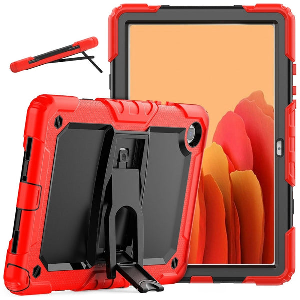 Shockproof Colorful Silicone + Black PC Tablet Protective Case with Holder & Shoulder Strap
