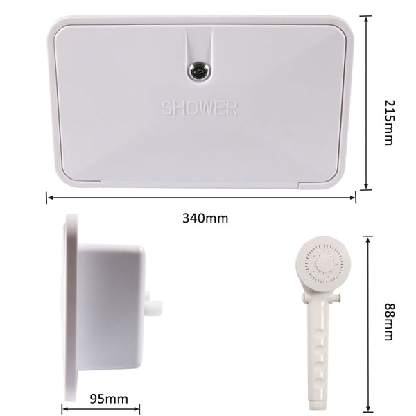 RV External Shower Box Head with Hose