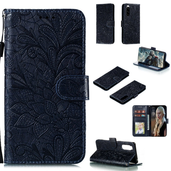 Lace Flower Horizontal Flip Leather Case with Holder & Card Slots & Wallet & Photo Frame, For Sony Xperia 5, For Nokia 7.2, For Xiaomi Mi 9 Pro