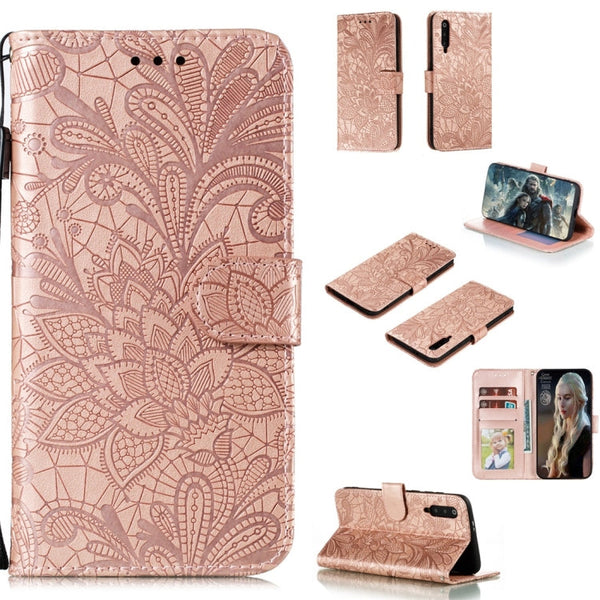 Lace Flower Horizontal Flip Leather Case with Holder & Card Slots & Wallet & Photo Frame, For Sony Xperia 5, For Nokia 7.2, For Xiaomi Mi 9 Pro