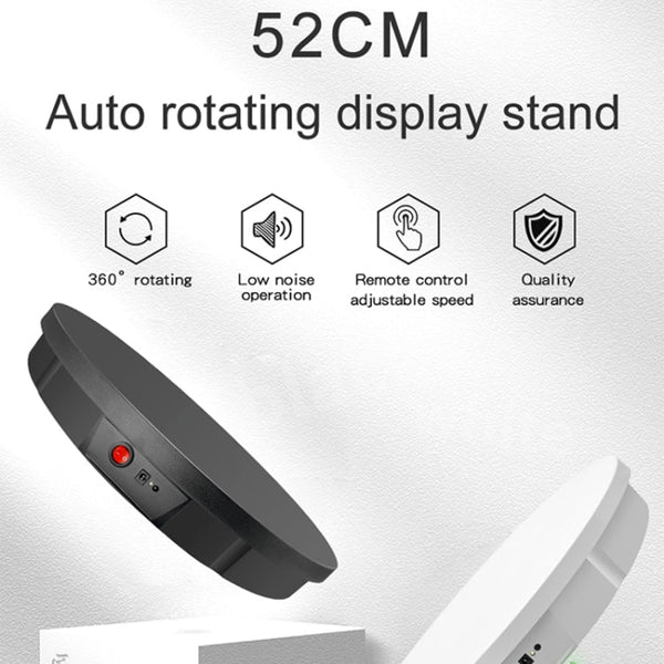 52cm Remote Control Electric Rotating Turntable Display Stand Video Shooting Props Turntable, Plug-in Power